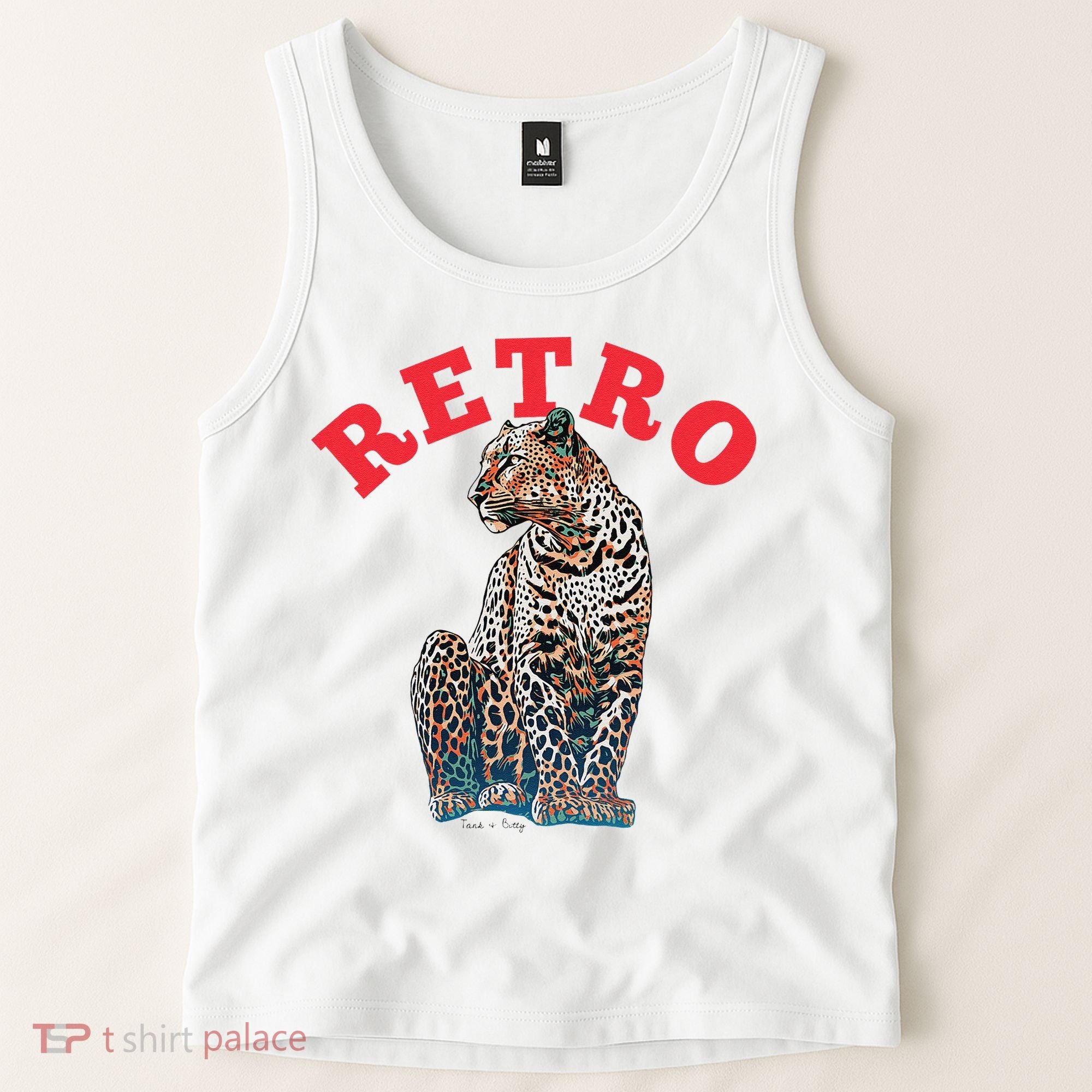 Retro Jaguar Animal Oversized Tank Top