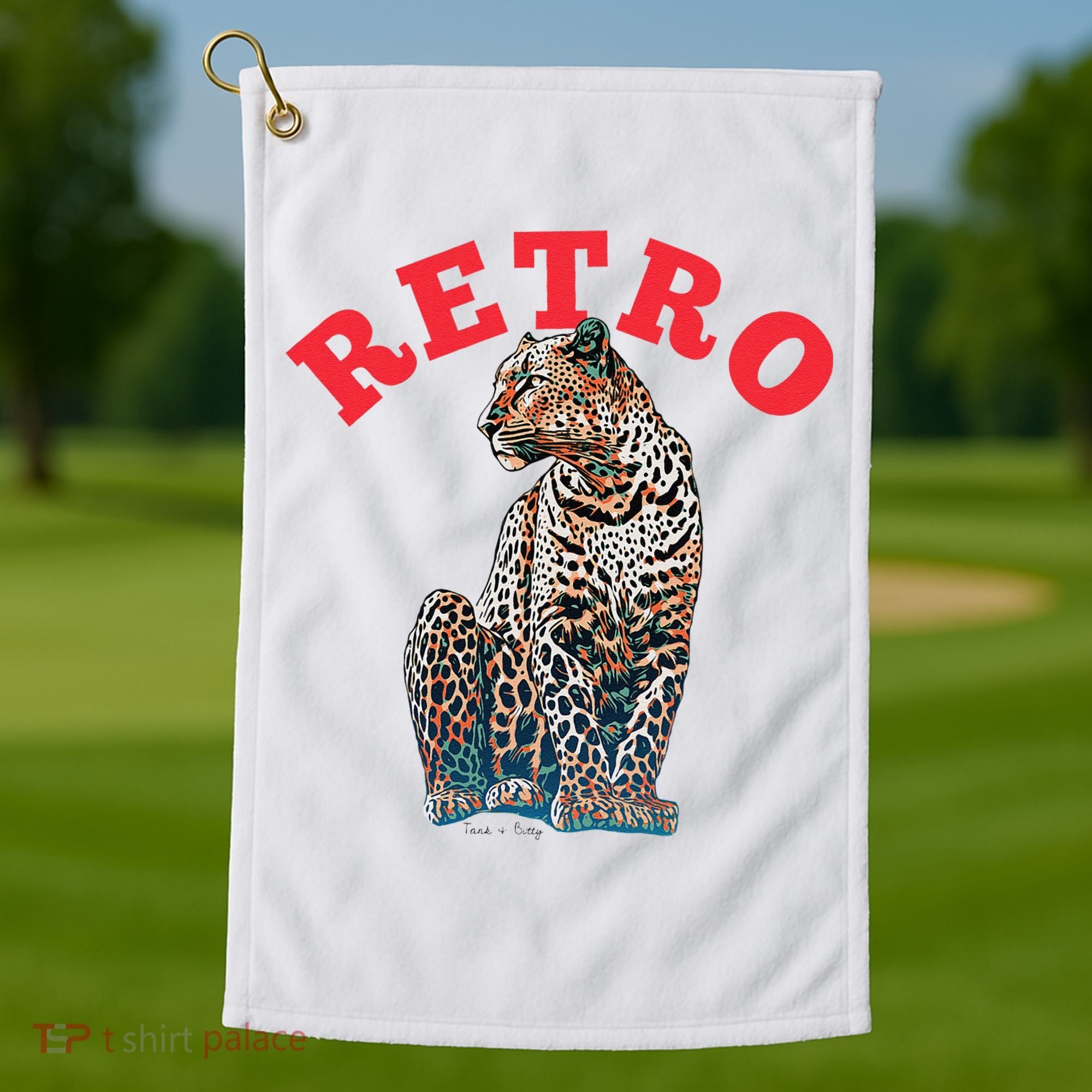 Retro Jaguar Animal Oversized Golf Towel