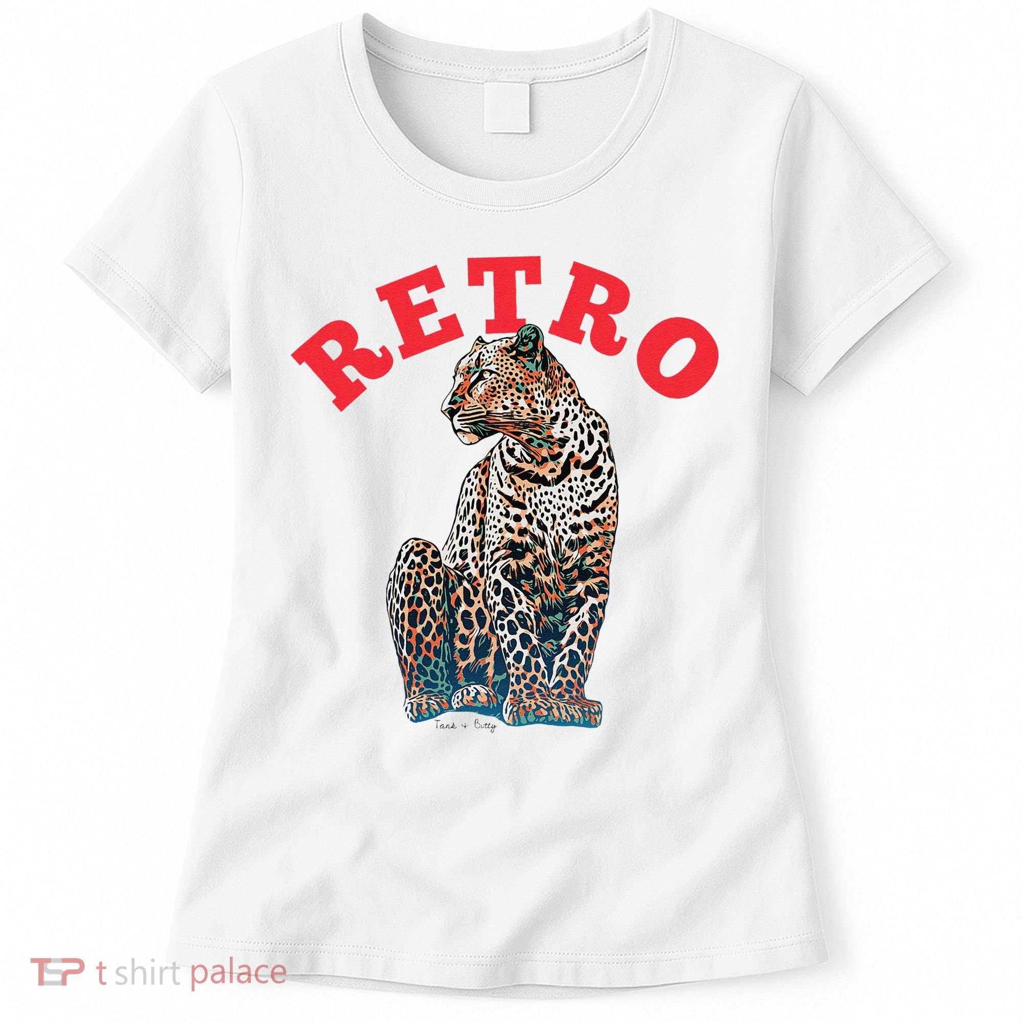 Retro Jaguar Animal Oversized Women's T-Shirt