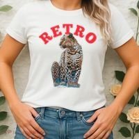 Retro Jaguar Animal Oversized Women's T-Shirt thumb 2