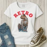 Retro Jaguar Animal Oversized Women's T-Shirt thumb 3