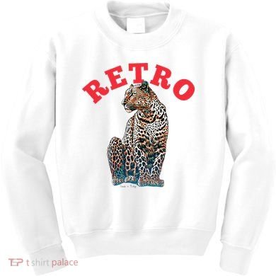 Retro Jaguar Animal Oversized Kids Sweatshirt