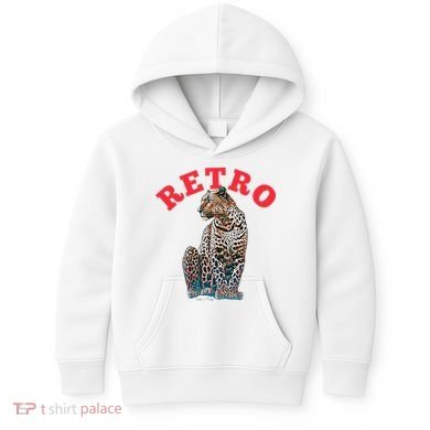 Retro Jaguar Animal Oversized Kids Hoodie