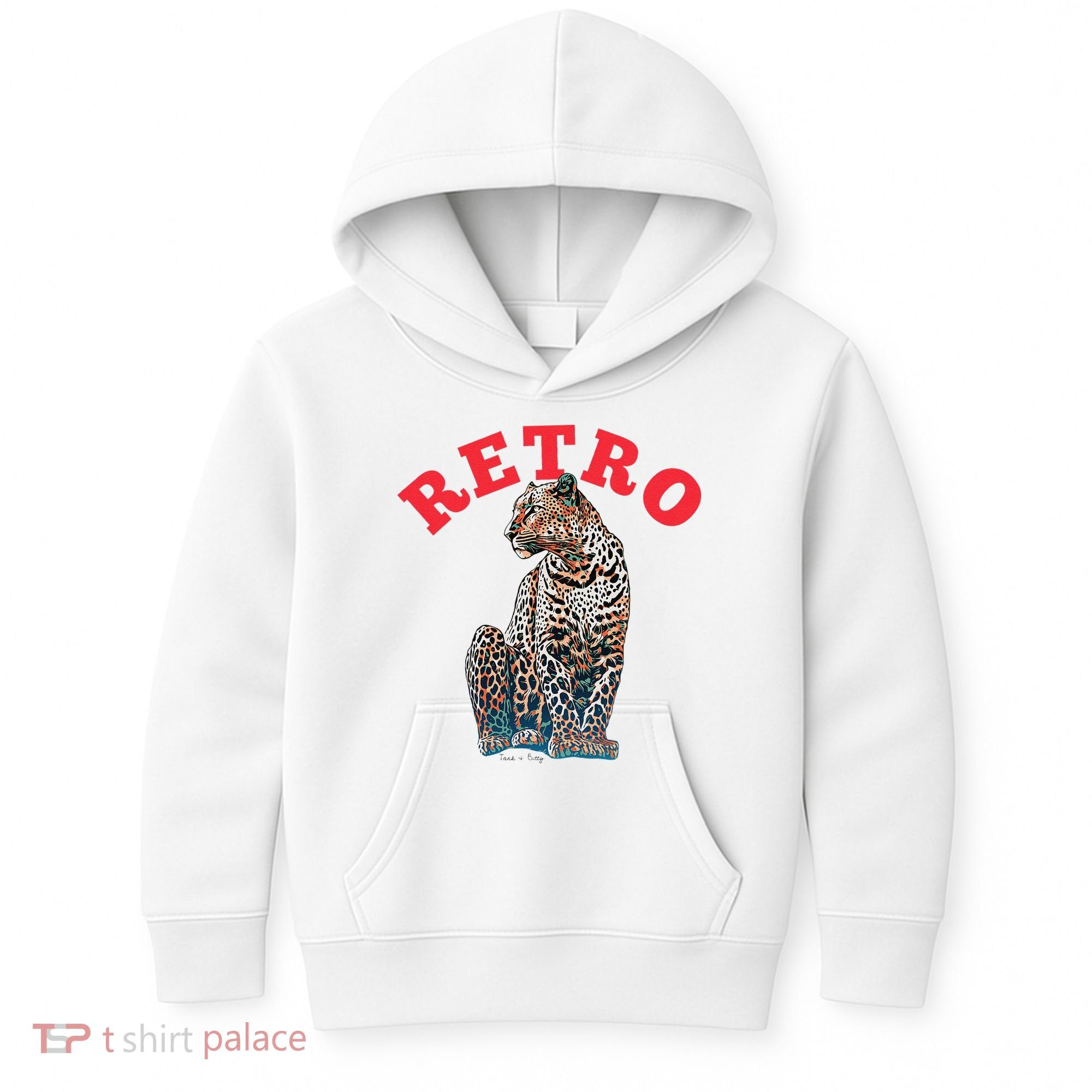 Retro Jaguar Animal Oversized Kids Hoodie