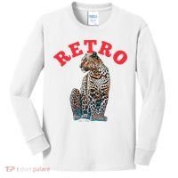 Retro Jaguar Animal Oversized Kids Long Sleeve Shirt thumb 0