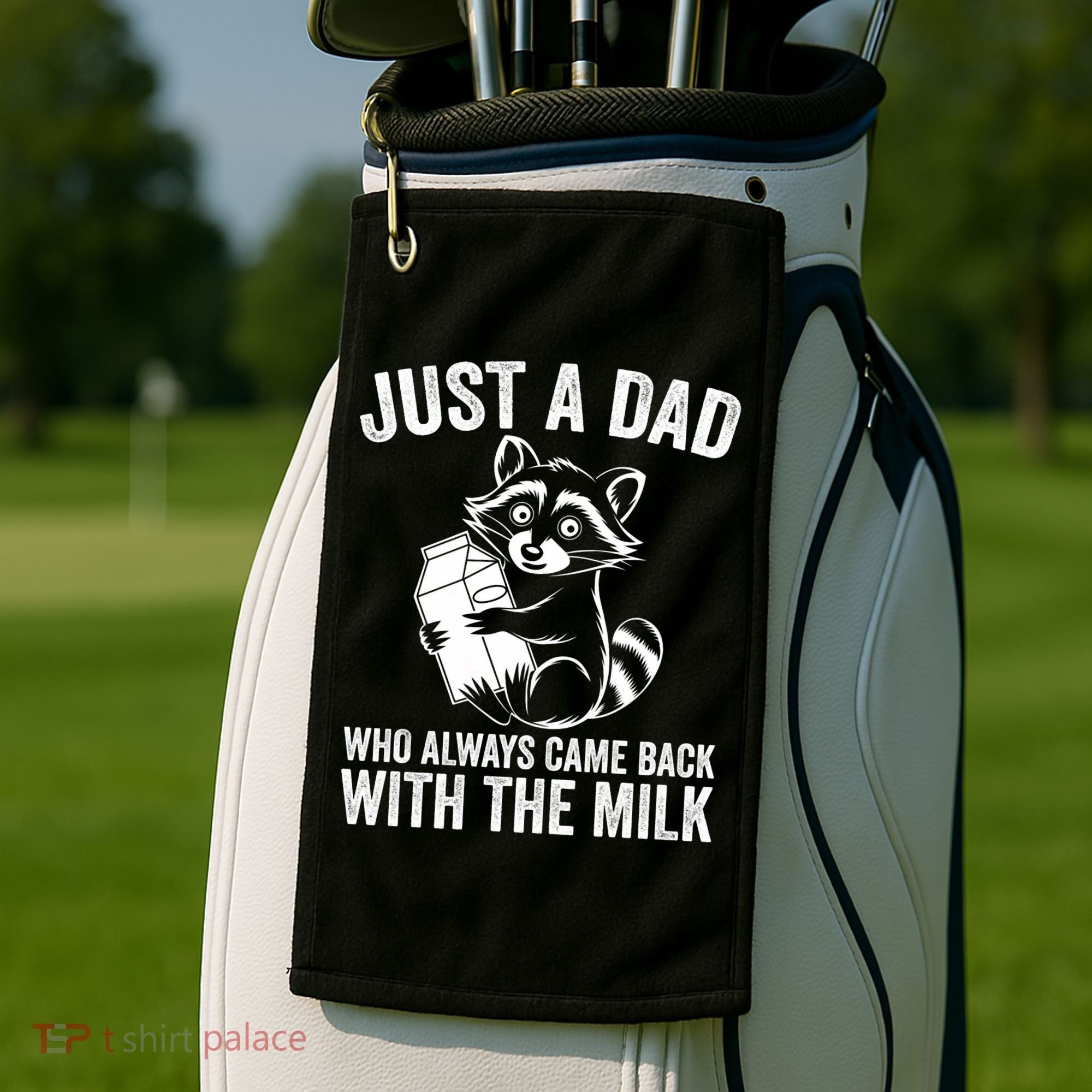 Raccoon Just A Dad Who Always Came Back With The Milk  Golf Towel