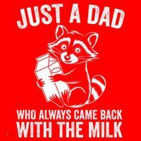 Raccoon Just A Dad Who Always Came Back With The Milk  Santa Hat thumb 1