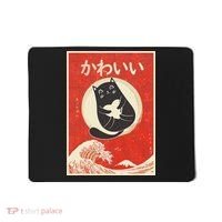 Retro Japanese Anime Cat Kawaii Japanese Word Mousepad thumb 0