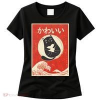 Retro Japanese Anime Cat Kawaii Japanese Word Women's T-Shirt thumb 0