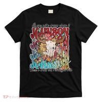 Retro Johnson Bull Skull Music Country 70s Cowboy Boots T-Shirt thumb 0