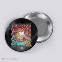 Retro Johnson Bull Skull Music Country 70s Cowboy Boots Button thumb 0