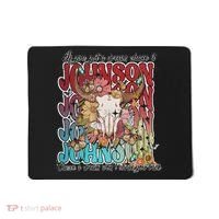 Retro Johnson Bull Skull Music Country 70s Cowboy Boots Mousepad thumb 0