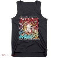 Retro Johnson Bull Skull Music Country 70s Cowboy Boots Tank Top thumb 0