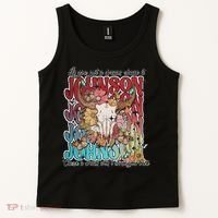Retro Johnson Bull Skull Music Country 70s Cowboy Boots Tank Top thumb 2