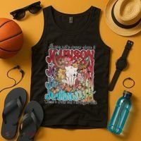 Retro Johnson Bull Skull Music Country 70s Cowboy Boots Tank Top thumb 4