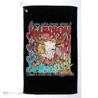 Retro Johnson Bull Skull Music Country 70s Cowboy Boots Golf Towel thumb 0