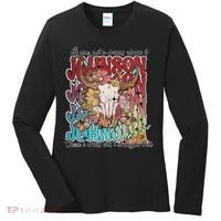 Retro Johnson Bull Skull Music Country 70s Cowboy Boots Women's Long Sleeve Shirt thumb 0