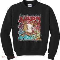 Retro Johnson Bull Skull Music Country 70s Cowboy Boots Kids Sweatshirt thumb 0