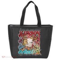 Retro Johnson Bull Skull Music Country 70s Cowboy Boots Tote Bag thumb 0