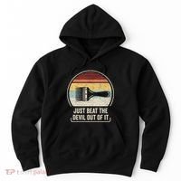 Retro Just Beat The Devil Out Of It Artist Drawing Hoodie thumb 0