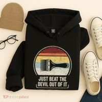 Retro Just Beat The Devil Out Of It Artist Drawing Hoodie thumb 4