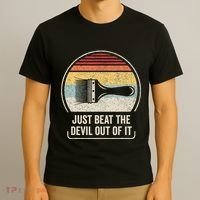 Retro Just Beat The Devil Out Of It Artist Drawing T-Shirt thumb 3