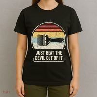 Retro Just Beat The Devil Out Of It Artist Drawing T-Shirt thumb 4