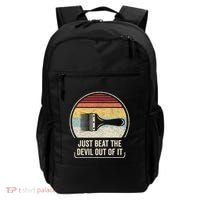 Retro Just Beat The Devil Out Of It Artist Drawing Backpack thumb 0