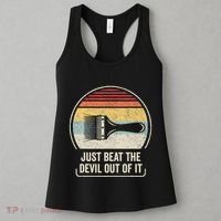 Retro Just Beat The Devil Out Of It Artist Drawing Women's Tank Top thumb 3