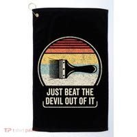 Retro Just Beat The Devil Out Of It Artist Drawing Golf Towel thumb 0
