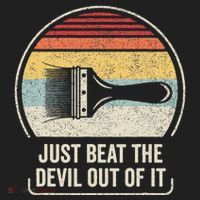 Retro Just Beat The Devil Out Of It Artist Drawing Golf Towel thumb 3
