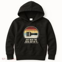 Retro Just Beat The Devil Out Of It Artist Drawing Kids Hoodie thumb 0