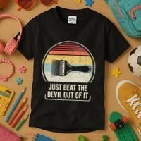 Retro Just Beat The Devil Out Of It Artist Drawing Kids T-Shirt thumb 3