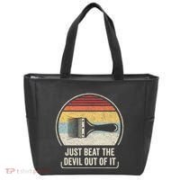 Retro Just Beat The Devil Out Of It Artist Drawing Tote Bag thumb 0
