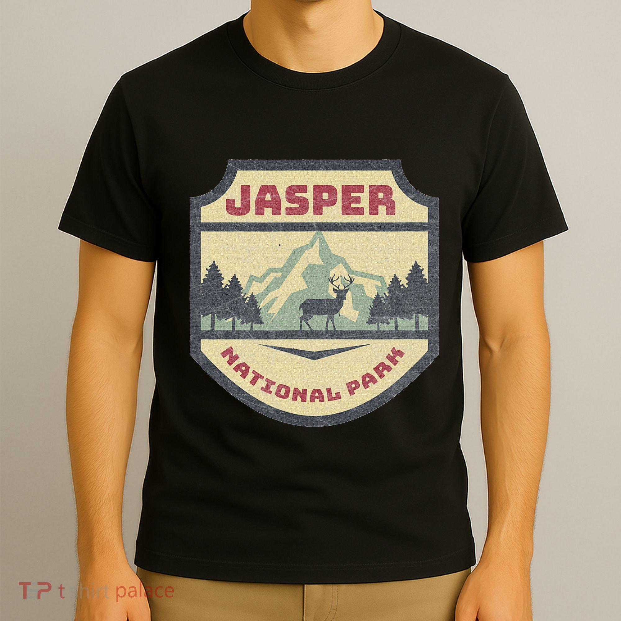 Retro Jasper Canadian National Park Camping Hiking Souvenir T-Shirt