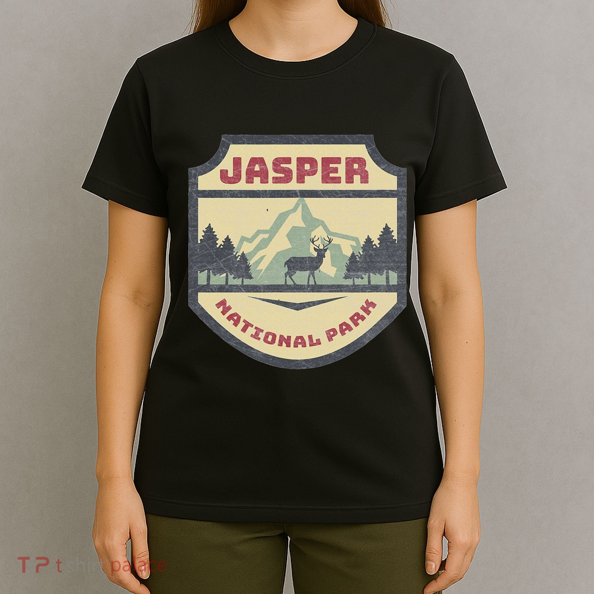 Retro Jasper Canadian National Park Camping Hiking Souvenir T-Shirt