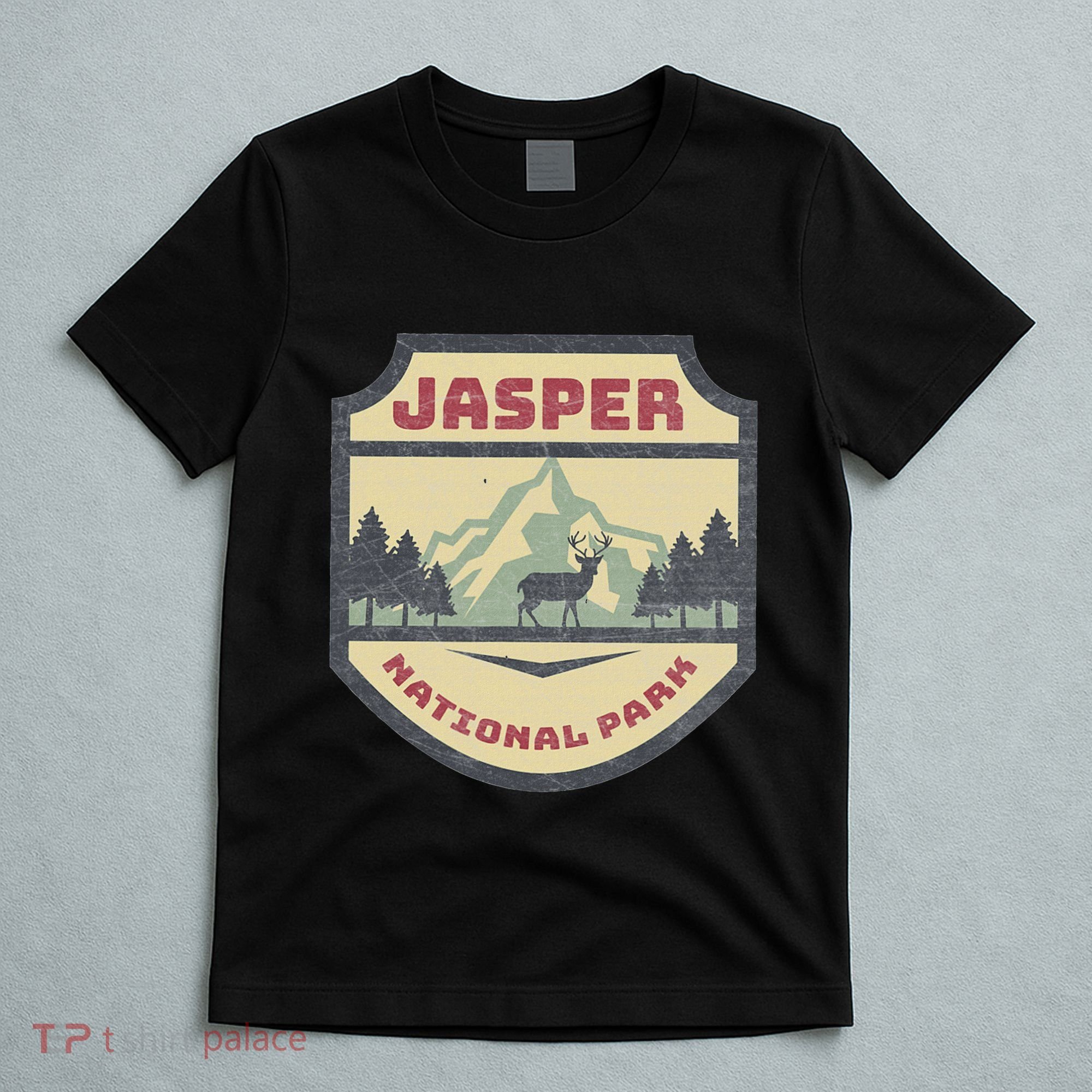 Retro Jasper Canadian National Park Camping Hiking Souvenir T-Shirt