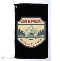 Retro Jasper Canadian National Park Camping Hiking Souvenir Golf Towel thumb 0