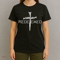 Redeemed Jesus Christ Died For My Sins 3 Nails Cross Christian Catholic T-Shirt thumb 4