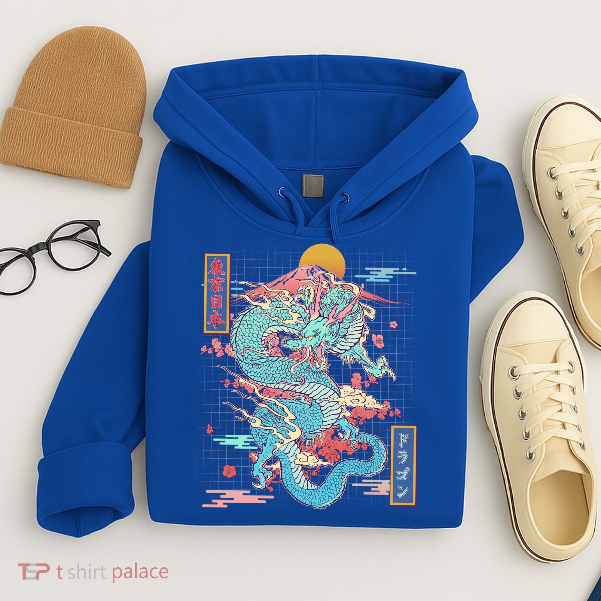 Retro Japanese Dragon Tokyo Japan Hoodie