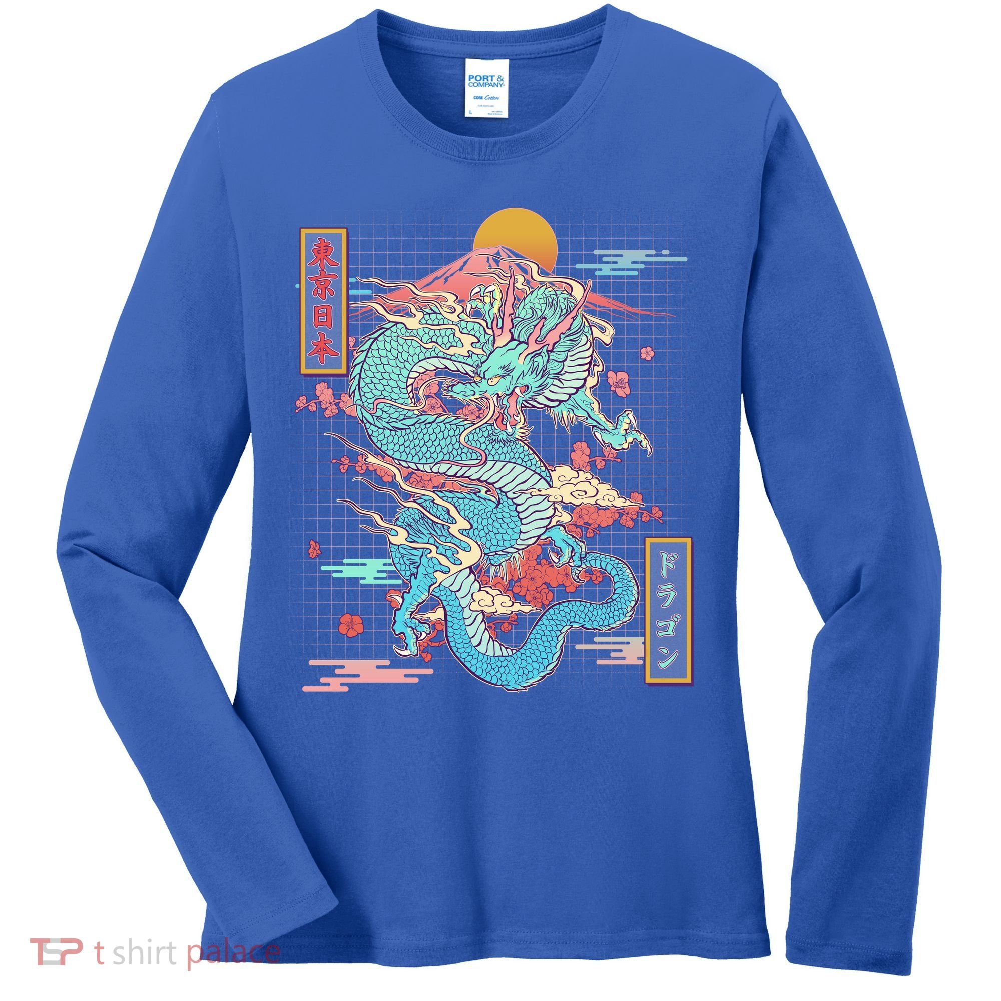 Retro Japanese Dragon Tokyo Japan Women's Long Sleeve Shirt