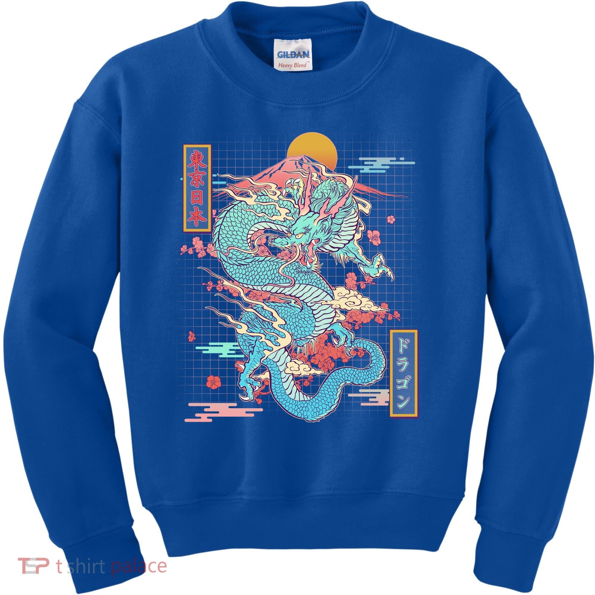 Retro Japanese Dragon Tokyo Japan Kids Sweatshirt