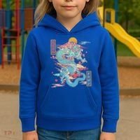 Retro Japanese Dragon Tokyo Japan Kids Hoodie thumb 3