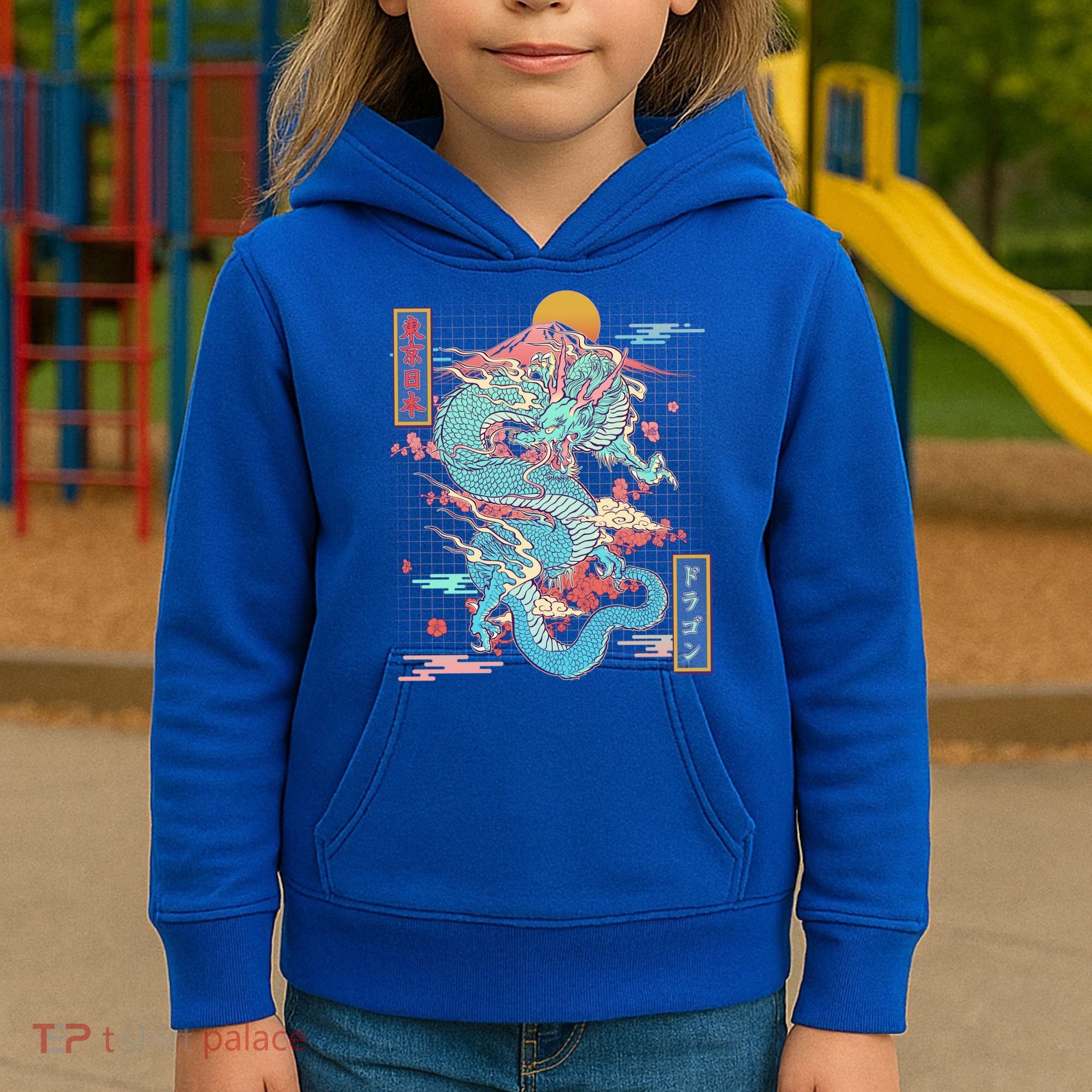 Retro Japanese Dragon Tokyo Japan Kids Hoodie