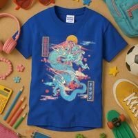 Retro Japanese Dragon Tokyo Japan Kids T-Shirt thumb 3