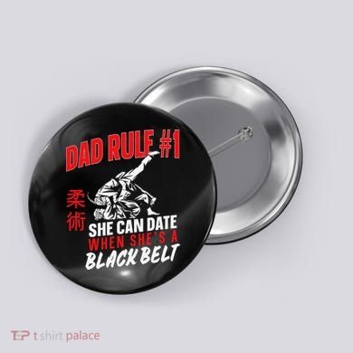 Retro Jiu-Jitsu Dad BJJ Man Father Vintage Button