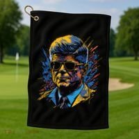 Retro John F Kennedy Pop Golf Towel thumb 1