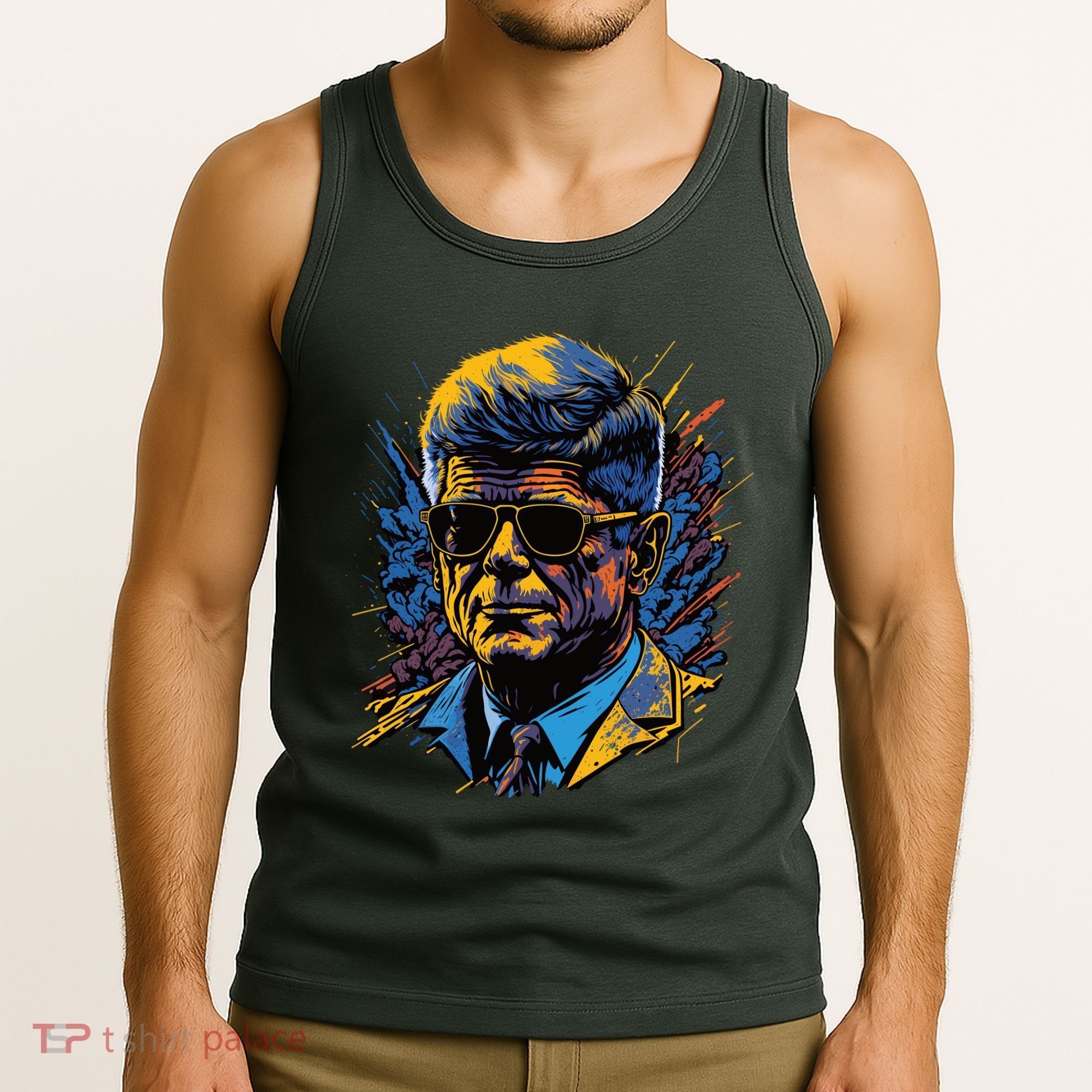 Retro John F Kennedy Pop Tank Top