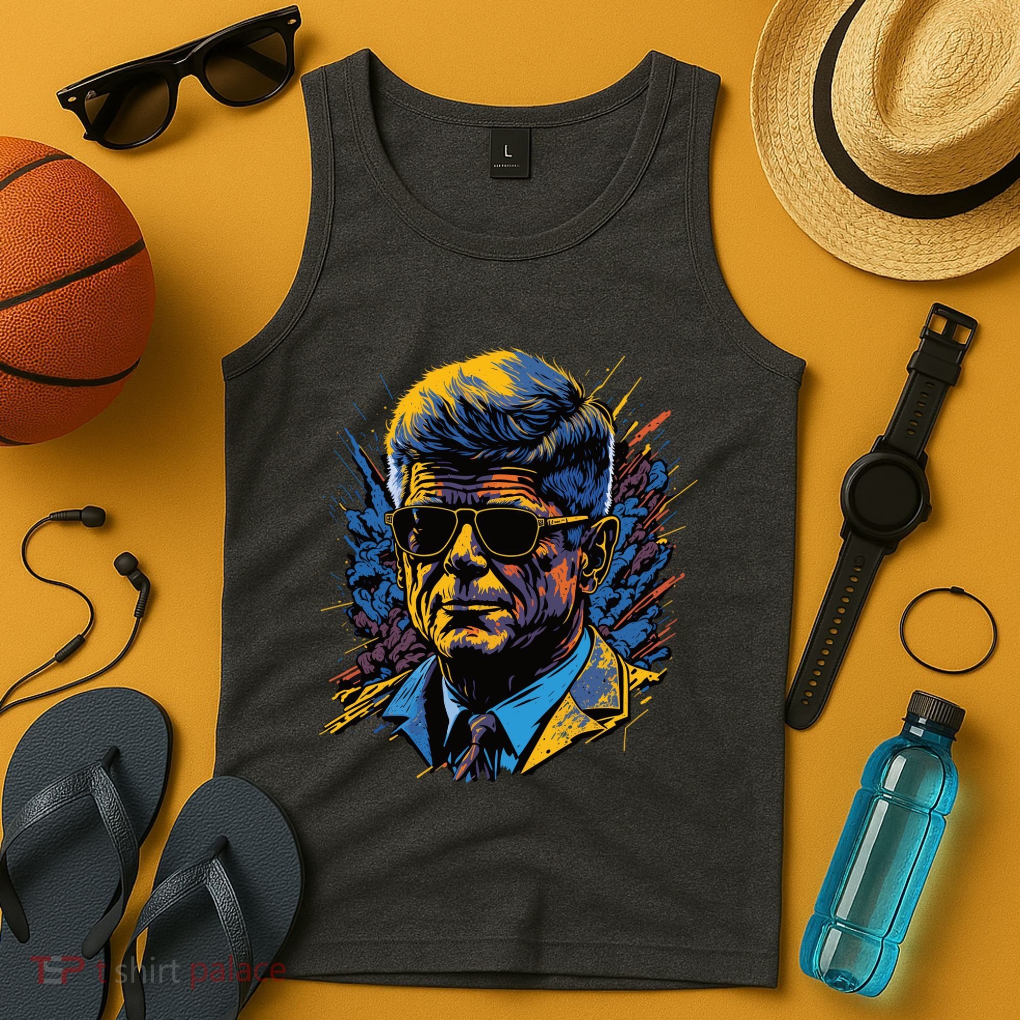 Retro John F Kennedy Pop Tank Top