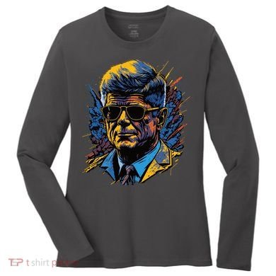 Retro John F Kennedy Pop Women's Long Sleeve Shirt